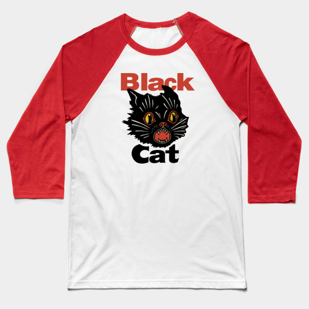 Black Cat 4 Black Cat 4 Horror Vintage Retro Style Baseball T