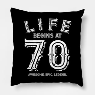 Life Begins at 70 Pillow