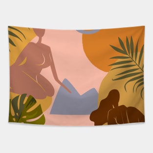 Woman and Desert - boho minimalist #3 Tapestry