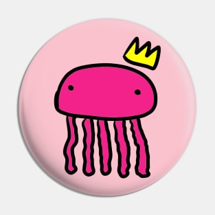 Simplistic Jellyfish Crown Doodle Pin