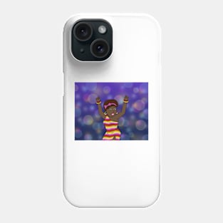 African American black woman disco funky dancing. Phone Case