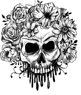 Skull & Flowers Gothic Grunge Punk Magnet