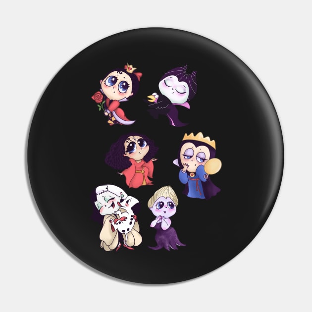 Cute Villain Ladies Pin by ArtInPi