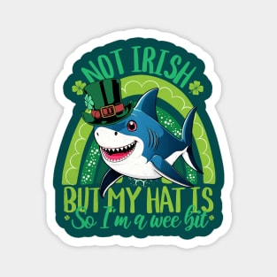 Not Irish But My Hat Is - Funny Shark St. Patrick's Day Magnet