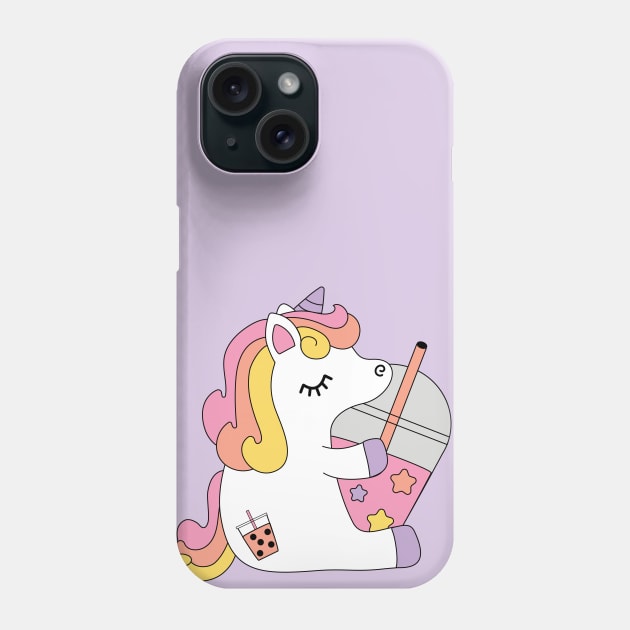 Unicorn Boba Tea Phone Case by BoredInc