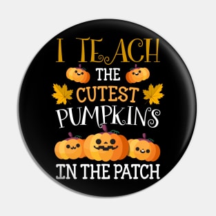 Halloween Shirt Pre-K Teacher Tshirt Cutest Pumpkins Gift Pin