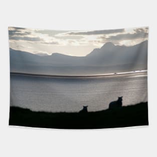 Sheep return to graze - Isle of Skye, Scotland Tapestry