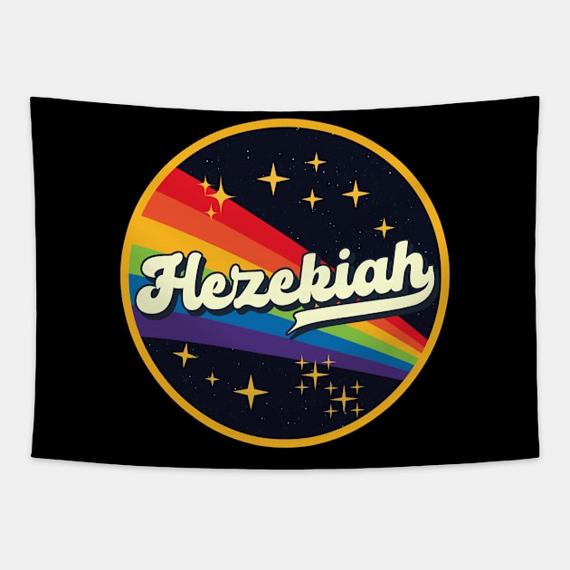 Hezekiah // Rainbow In Space Vintage Style Tapestry by LMW Art