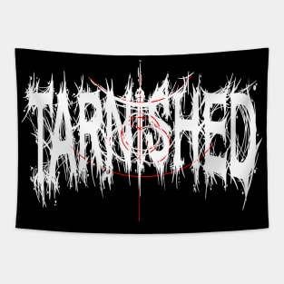 Tarnished white metal font Tapestry