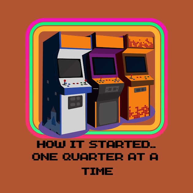 Retro Arcade 1980's How It Started Tee by Jled