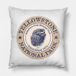 Yellowstone National Park Tough Old Bison Pillow