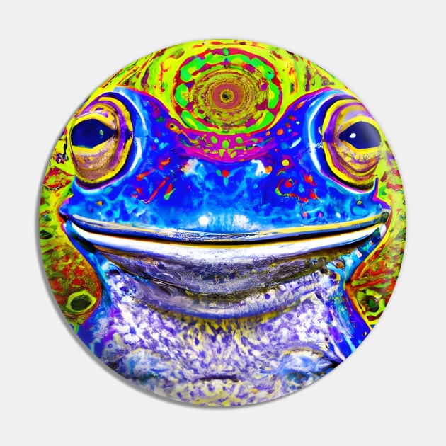 Frogger Spirit Animal (7) - Trippy Psychedelic Frog Pin by TheThirdEye