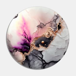 Cotton Blush - Abstract Alcohol Ink Resin Art Pin