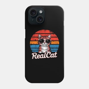Real Cat Funny Vintage Retro Cat t-shirt for women & Men Cat Phone Case