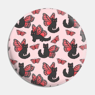 Red Butterfly Cat Pin