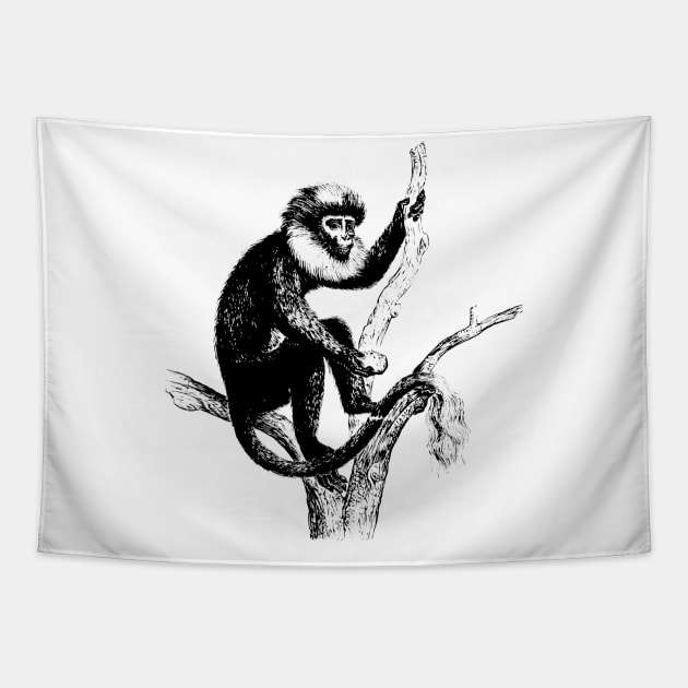 Primate Nature Drawing Tapestry by KnuckleTonic