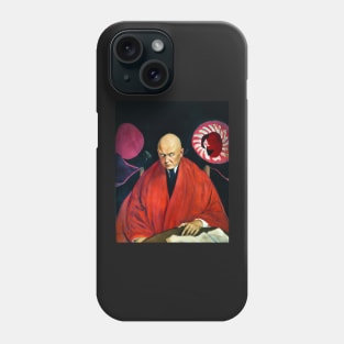 Aleister Crowley The Great Beast of Thelema  painted in the style of Austin Osman Spare Phone Case