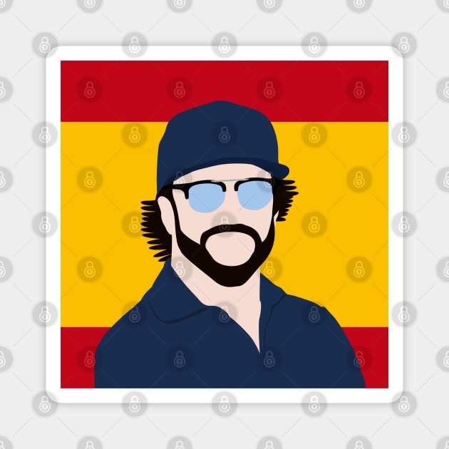 Fernando Alonso Face Art - Flag Edition Magnet by GreazyL