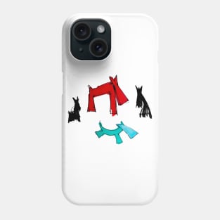 Red, black, blue dancing dogs Phone Case