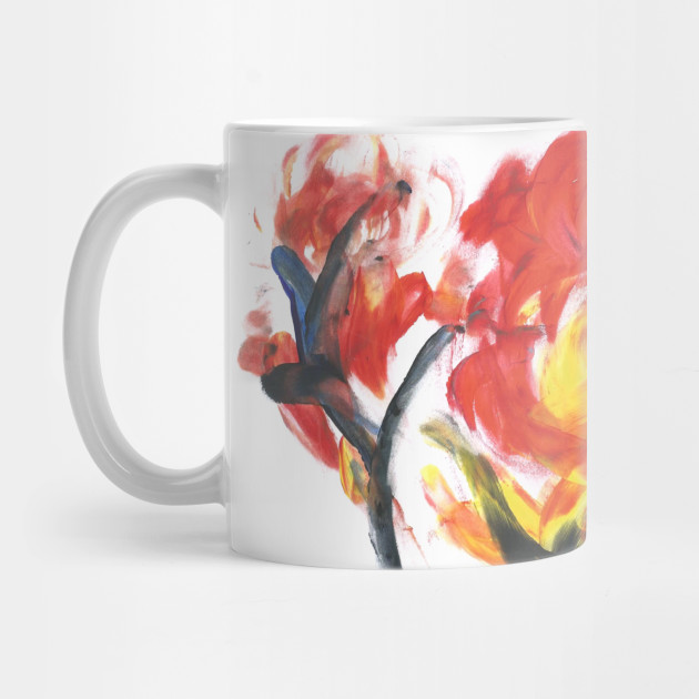 Wild Firey Flowers Acrylic Painting Mug Teepublic