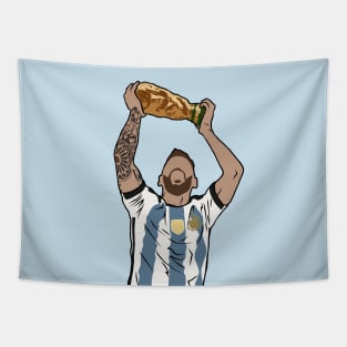 Messi World Cup Celebration Tapestry