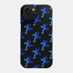 Blue Dancing Frogs Pattern Phone Case