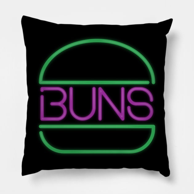 Buns Fluorescent Sign Pillow by meganther0se