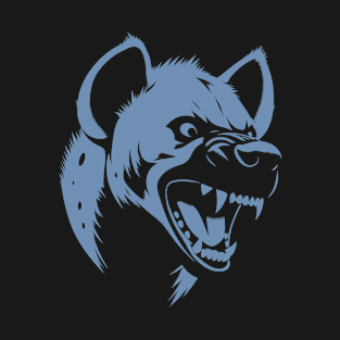 Minimalist Hyena Silhouette Roaring T-Shirt