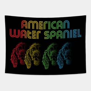 Cool Retro Groovy American Water Spaniel Dog Tapestry