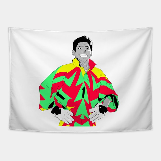 The immortal Jorge Campos the Mexican goal keeper Tapestry by jorge_lebeau