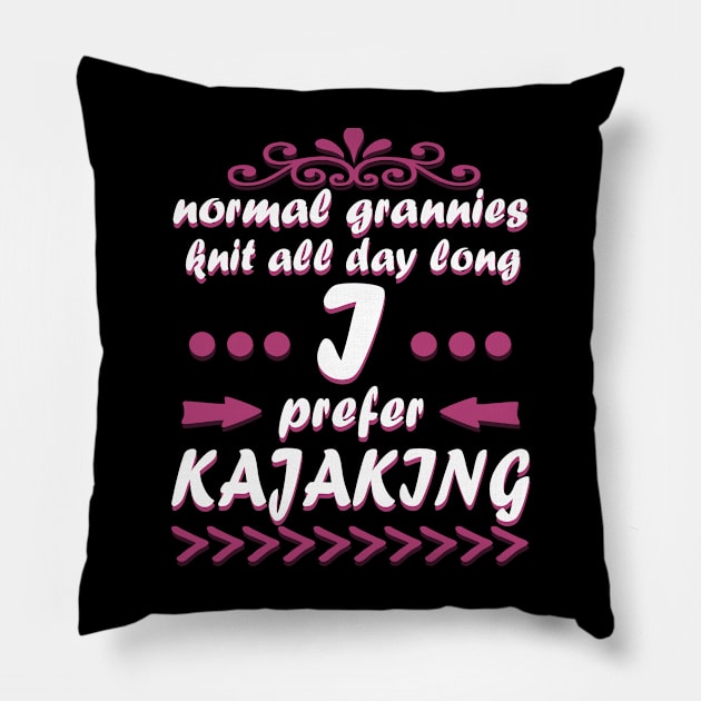 Kayak Grandma Canoe Mother's Day Rafting Seniors Pillow by FindYourFavouriteDesign