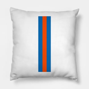 Retro American Basketball Stripes New York, White, Blue, Orange Pillow