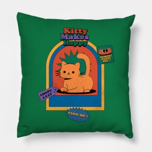 Kitty Makes Happy - Funny Tshirt // Cat Lovers Pillow