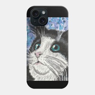 black white cat face Phone Case