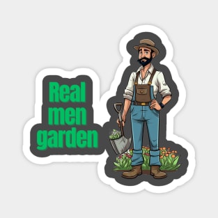 Cartoon design of a male gardener with humorous saying Magnet