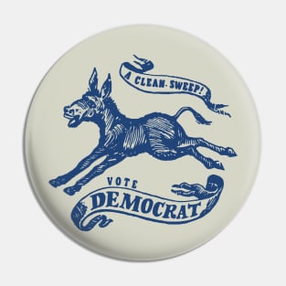 Retro Democrat Shirt A Clean Sweep! Vote Democrat 1968 Vintage Political Campaign Button Pin