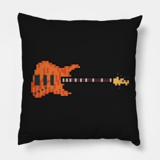 Pixel NYC Orange Striped Bass Guitar Pillow