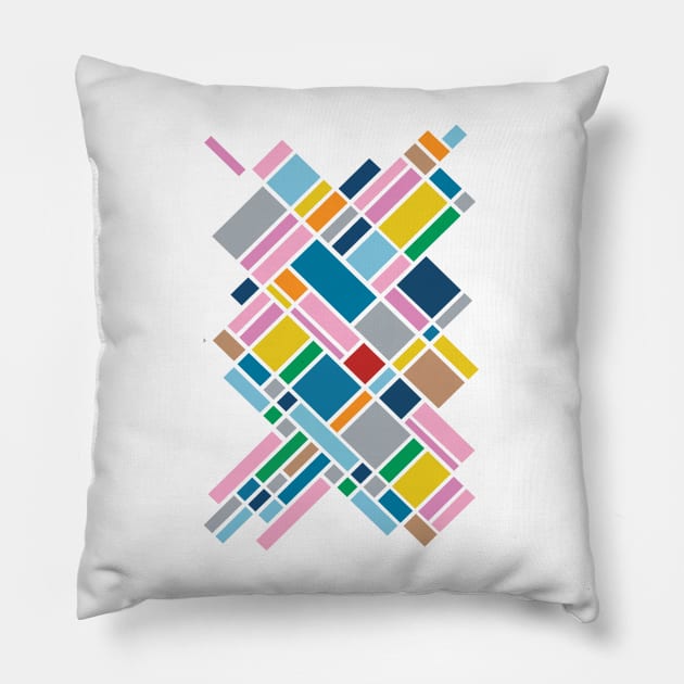 Map White Outline 45 Pillow by ProjectM