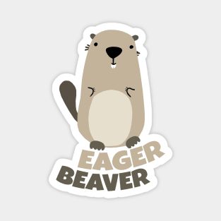 Cute Beaver Cartoon Magnet