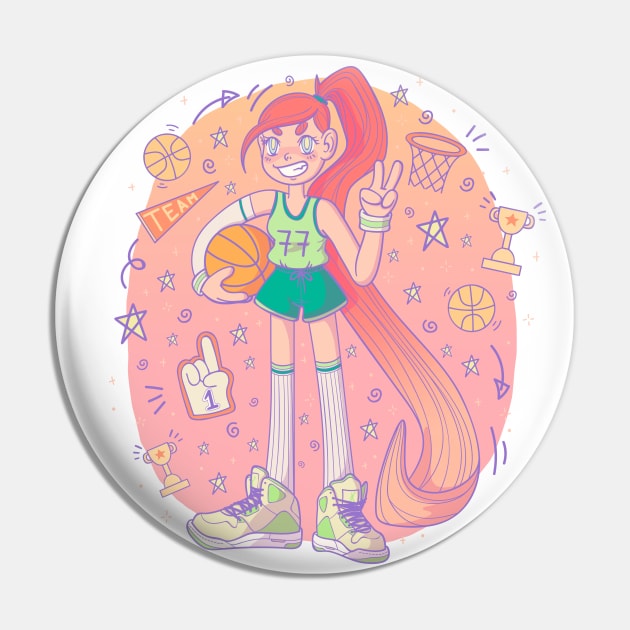 Basketball player Pin by Meeko_Art