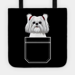 Malshi Puppy Crusty White Dog Maltese Mom Tote