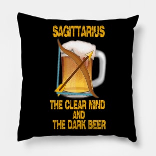 Funny beer t-shirt Sagittarius sign Pillow