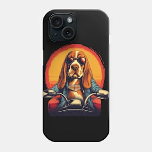 Cute basset hound dog biker gift ideas for all Phone Case