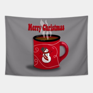 Merry Christmas Snowman Mug Tapestry