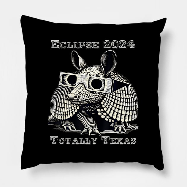 Eclipse 2024 Totally Texas Pillow by SanJKaka