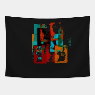 City Forms. Abstract Geometric Cityscape With Fuzzy Texture. Tapestry