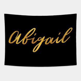 Abigail Name Hand Lettering in Gold Letters Tapestry