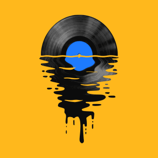 Vinyl LP Music Record Sunset Blue T-Shirt