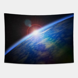 Starrise Over an Alien World Tapestry