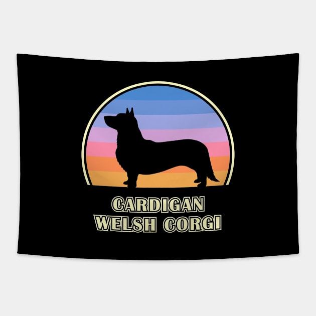 Cardigan Welsh Corgi Vintage Sunset Dog Tapestry by millersye